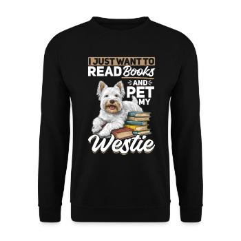 West Highland White Terrier Westie chien race livres - Sweat-shirt Unisexe - noir - Devant - Alina (178cm) & Michal (187cm)