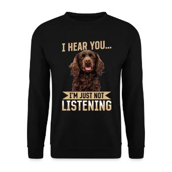 Boykin Spaniel Dog Breed I hear you - Unisex Pullover - Schwarz - Vorne - Alina (178cm) & Michal (187cm)