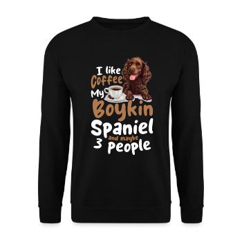 Boykin Spaniel Dog Breed I like coffee - Unisex Pullover - Schwarz - Vorne - Alina (178cm) & Michal (187cm)
