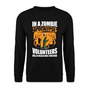 Volunteers Will Be Needed More Than Ever - Unisex Pullover - Schwarz - Vorne - Alina (178cm) & Michal (187cm)