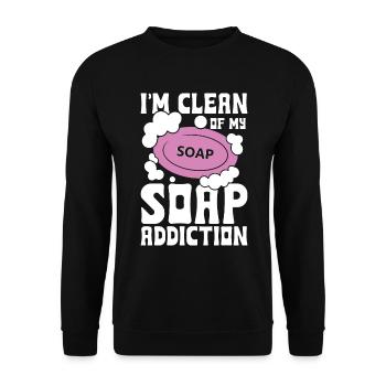 I'm Clean Of My Soap Addiction für einen - Unisex Pullover - Schwarz - Vorne - Alina (178cm) & Michal (187cm)