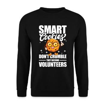 Smart Cookies Don't Crumble Volunteers - Unisex Pullover - Schwarz - Vorne - Alina (178cm) & Michal (187cm)