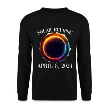 Sonnenfinsternis 8. April 2024 - Unisex Pullover - Schwarz - Vorne - Alina (178cm) & Michal (187cm)