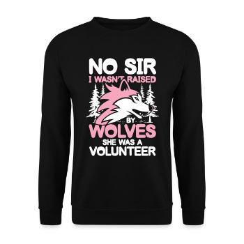 By Wolves She Was A Volunteer - Unisex Pullover - Schwarz - Vorne - Alina (178cm) & Michal (187cm)