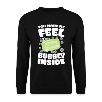 You Make Me Feel Bubbly Inside für einen - Unisex Pullover - Schwarz - Vorne - Alina (178cm) & Michal (187cm)