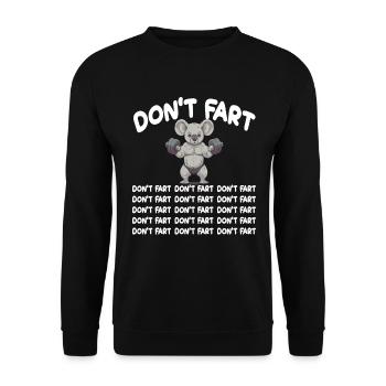 Lustiger Koala Gym Don't Fart Weightlifting Furz - Unisex Pullover - Schwarz - Vorne - Alina (178cm) & Michal (187cm)