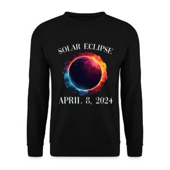 Sonnenfinsternis 8. April 2024 - Unisex Pullover - Schwarz - Vorne - Alina (178cm) & Michal (187cm)