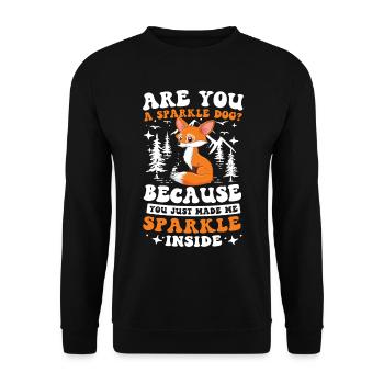 Are you a Sparkle Dog für einen Fuchs Fan - Unisex Pullover - Schwarz - Vorne - Alina (178cm) & Michal (187cm)
