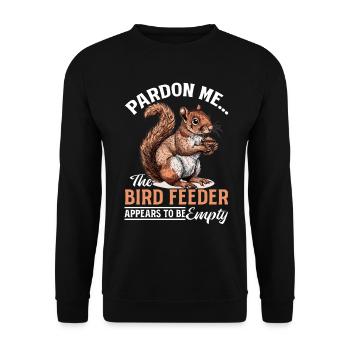 Funny Squirrel Animal Pardon Me - Unisex Sweatshirt - black - Front - Alina (178cm) & Michal (187cm)