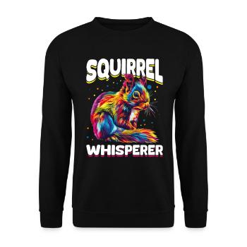Funny Squirrel Animal Squirrel Whisperer - Unisex Sweatshirt - black - Front - Alina (178cm) & Michal (187cm)