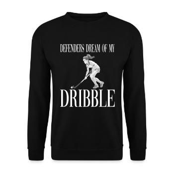 Defenders Dream Of My Dribble Feldhockey - Unisex Pullover - Schwarz - Vorne - Alina (178cm) & Michal (187cm)