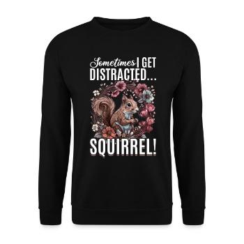 Funny Squirrel Animal Squirrel Squad - Unisex Sweatshirt - black - Front - Alina (178cm) & Michal (187cm)