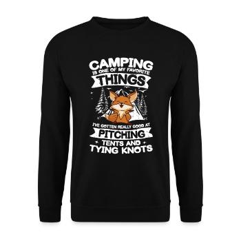 Camping is one of my Favorite Things für einen - Unisex Pullover - Schwarz - Vorne - Alina (178cm) & Michal (187cm)