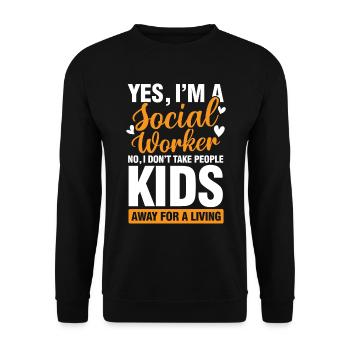 I'm A Social Worker für einen Sozialarbeiter - Unisex Pullover - Schwarz - Vorne - Alina (178cm) & Michal (187cm)