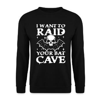 Your Bat Cave Gothic Occult Black Scene Wicca - Unisex Pullover - Schwarz - Vorne - Alina (178cm) & Michal (187cm)