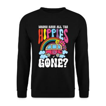 Where Have All The Hippies Gone für einen Hippie - Unisex Pullover - Schwarz - Vorne - Alina (178cm) & Michal (187cm)