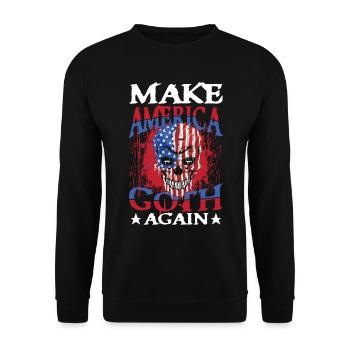 Make America Goth Again für Gothik Fans - Unisex Pullover - Schwarz - Vorne - Alina (178cm) & Michal (187cm)