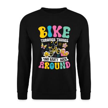 Bike Through Things You Can't Bike Around für - Unisex Pullover - Schwarz - Vorne - Alina (178cm) & Michal (187cm)