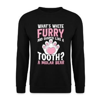 Furry and Shaped Like A Tooth A Molar Bear - Unisex Pullover - Schwarz - Vorne - Alina (178cm) & Michal (187cm)