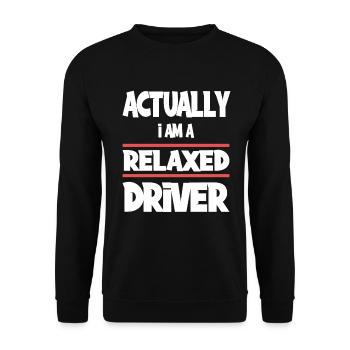 Eigentlich bin ich ein ruhiger Fahrer - Unisex Pullover - Schwarz - Vorne - Alina (178cm) & Michal (187cm)