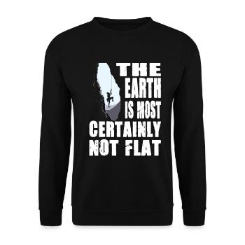 The Earth is Most Certainly Not Flat - Unisex Pullover - Schwarz - Vorne - Alina (178cm) & Michal (187cm)