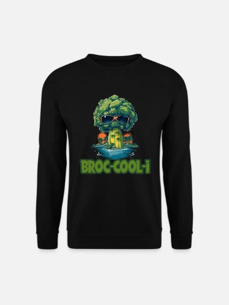 Summer Vibes Cooler Brokkoli mit Sonnenbrille - Unisex Pullover - Schwarz