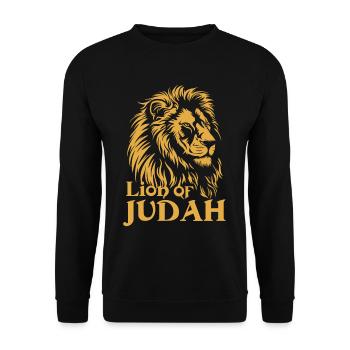 Löwe von Juda Jesus Christus Christ Lion of Judah - Unisex Pullover - Schwarz - Vorne - Alina (178cm) & Michal (187cm)