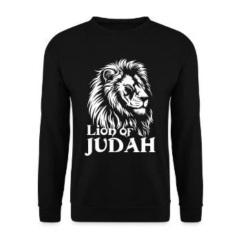 Löwe von Juda Jesus Christ Lion of Judah - Unisex Pullover - Schwarz - Vorne - Alina (178cm) & Michal (187cm)