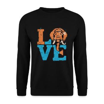 Vintage Love Mammut für einen Mammutliebhaber - Unisex Pullover - Schwarz - Vorne - Alina (178cm) & Michal (187cm)