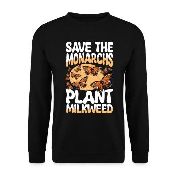 Save The Monarchs Plant Milkweed - Unisex Pullover - Schwarz - Vorne - Alina (178cm) & Michal (187cm)
