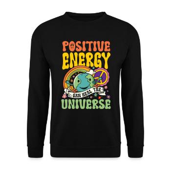 Positive Energy Can Heal The Universe für einen - Unisex Pullover - Schwarz - Vorne - Alina (178cm) & Michal (187cm)