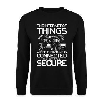 Internet of Things Connected Nothing Is Secure - Unisex Pullover - Schwarz - Vorne - Alina (178cm) & Michal (187cm)