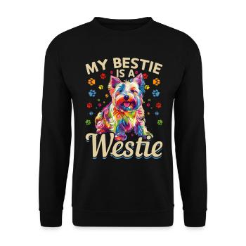 Westie West Highland White Terrier Race de chien - Sweat-shirt Unisexe - noir - Devant - Alina (178cm) & Michal (187cm)