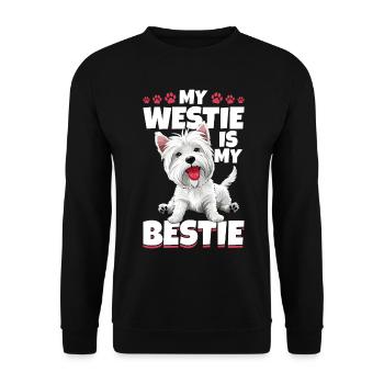 Westie West Highland White Terrier Race de chien - Sweat-shirt Unisexe - noir - Devant - Alina (178cm) & Michal (187cm)