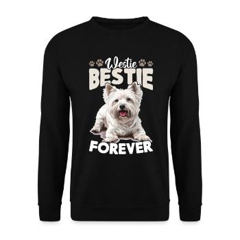 Westie West Highland White Terrier race de chien - Sweat-shirt Unisexe - noir - Devant - Alina (178cm) & Michal (187cm)
