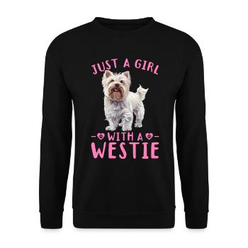 Westie West Highland White Terrier Race de chien - Sweat-shirt Unisexe - noir - Devant - Alina (178cm) & Michal (187cm)