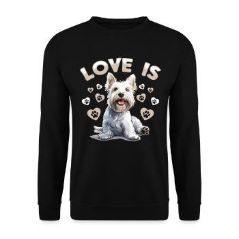 Westie West Highland White Terrier Race de chien - Sweat-shirt Unisexe - noir - Devant - Alina (178cm) & Michal (187cm)