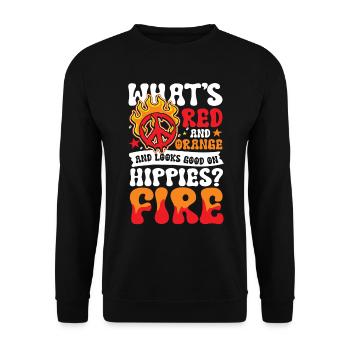 Hippies Fire für einen Hippie - Unisex Pullover - Schwarz - Vorne - Alina (178cm) & Michal (187cm)