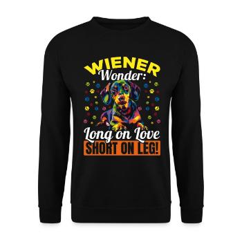 Dachshund Doxie Wiener Dog Breed Wiener Wonder - Unisex Sweatshirt - black - Front - Alina (178cm) & Michal (187cm)