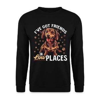 Dachshund Doxie Wiener Dog Breed I´ve Got Friends - Unisex Pullover - Schwarz - Vorne - Alina (178cm) & Michal (187cm)
