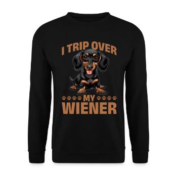 Dachshund Doxie Wiener Dog Breed - Unisex Pullover - Schwarz - Vorne - Alina (178cm) & Michal (187cm)