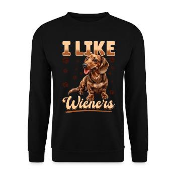 Dachshund Doxie Wiener Dog Breed I Like Wieners - Unisex Sweatshirt - black - Front - Alina (178cm) & Michal (187cm)