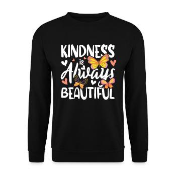 Kindness Is Always Beautiful - Unisex Pullover - Schwarz - Vorne - Alina (178cm) & Michal (187cm)