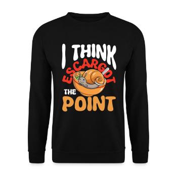 I Think Escargot The Point - Unisex Pullover - Schwarz - Vorne - Alina (178cm) & Michal (187cm)