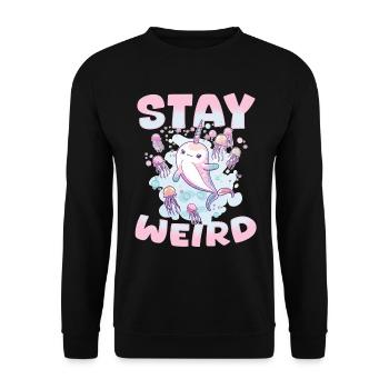 Drôle de narval méduse animal rester bizarre - Sweat-shirt Unisexe - noir - Devant - Alina (178cm) & Michal (187cm)