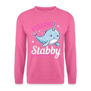 Funny Narwhal Animal Feeling Stabby - Unisex Pullover - Pink - Vorne