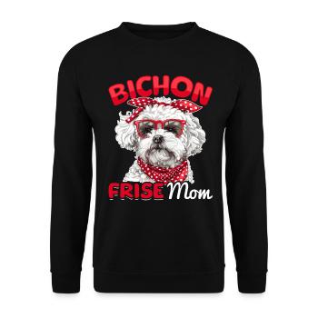 Bichon frisé Race de chien Bichon frisé Maman - Sweat-shirt Unisexe - noir - Devant - Alina (178cm) & Michal (187cm)
