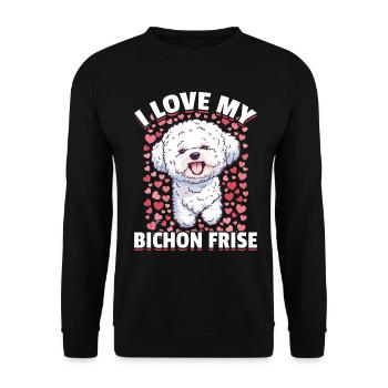 Bichon frisé Race de chien J’aime mon bichon frisé - Sweat-shirt Unisexe - noir - Devant - Alina (178cm) & Michal (187cm)