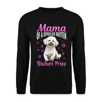 Bichon Frise Dog Breed Mama of a Spoiled Rotten - Unisex Sweatshirt - black - Front - Alina (178cm) & Michal (187cm)