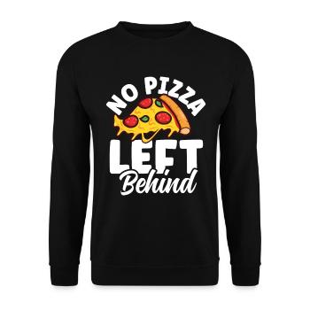 No Pizza Left Behind - Unisex Pullover - Schwarz - Vorne - Alina (178cm) & Michal (187cm)